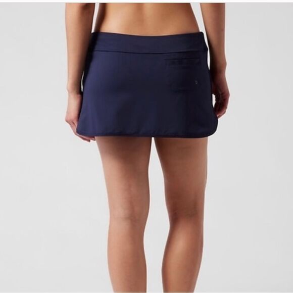 Athleta Tidal Swim Skirt Navy Blue Medi Size Large - Picture 3 of 13